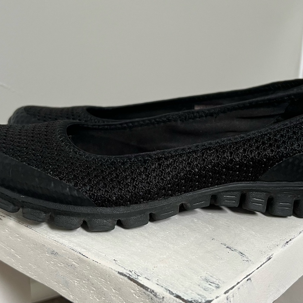 Skechers Black Slip-On Flats with Breathable Mesh - Picture 4 of 6